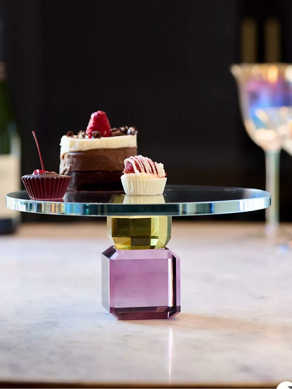 Anthropologie Gemmie Glass 9" Cakestand